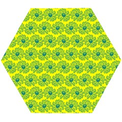 Gerbera Daisy Vector Tile Pattern Wooden Puzzle Hexagon by GardenOfOphir