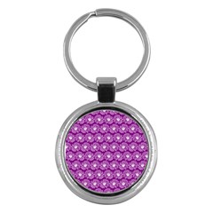 Gerbera Daisy Vector Tile Pattern Key Chain (round) by GardenOfOphir