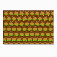 Burger Snadwich Food Tile Pattern Postcard 4 x 6  (Pkg of 10)