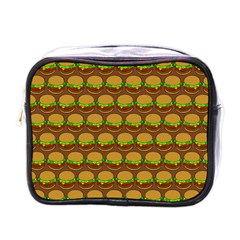 Burger Snadwich Food Tile Pattern Mini Toiletries Bag (one Side) by GardenOfOphir