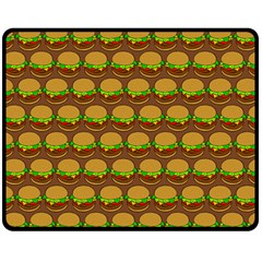 Burger Snadwich Food Tile Pattern Fleece Blanket (medium) by GardenOfOphir