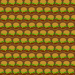 Burger Snadwich Food Tile Pattern Play Mat (Square)