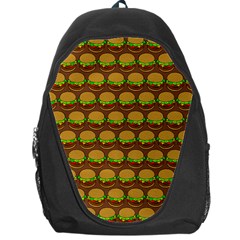Burger Snadwich Food Tile Pattern Backpack Bag by GardenOfOphir
