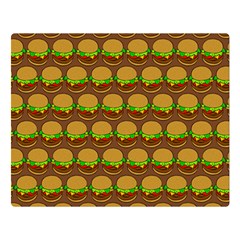 Burger Snadwich Food Tile Pattern Two Sides Premium Plush Fleece Blanket (Large)