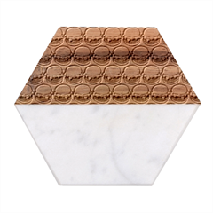 Burger Snadwich Food Tile Pattern Marble Wood Coaster (Hexagon) 