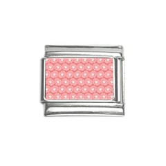 Coral Pink Gerbera Daisy Vector Tile Pattern Italian Charm (9mm) by GardenOfOphir