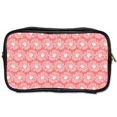 Coral Pink Gerbera Daisy Vector Tile Pattern Toiletries Bag (Two Sides)