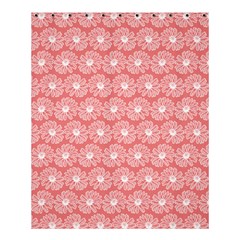 Coral Pink Gerbera Daisy Vector Tile Pattern Shower Curtain 60  X 72  (medium)  by GardenOfOphir