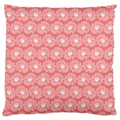 Coral Pink Gerbera Daisy Vector Tile Pattern Large Cushion Case (One Side)