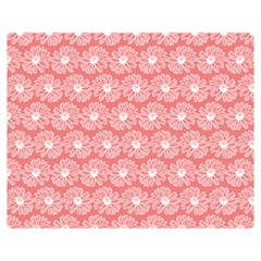 Coral Pink Gerbera Daisy Vector Tile Pattern Two Sides Premium Plush Fleece Blanket (medium) by GardenOfOphir