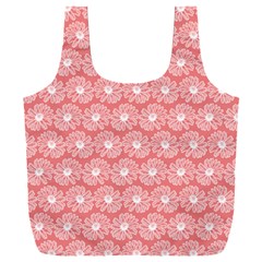 Coral Pink Gerbera Daisy Vector Tile Pattern Full Print Recycle Bag (XXXL)