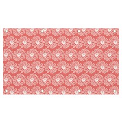 Coral Pink Gerbera Daisy Vector Tile Pattern Banner and Sign 7  x 4 