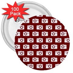 Modern Chic Vector Camera Illustration Pattern 3  Buttons (100 Pack) 