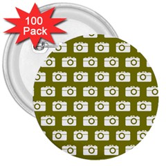 Modern Chic Vector Camera Illustration Pattern 3  Buttons (100 Pack) 