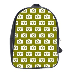 Modern Chic Vector Camera Illustration Pattern School Bag (large)