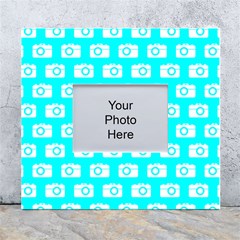 Modern Chic Vector Camera Illustration Pattern White Wall Photo Frame 5  X 7  by GardenOfOphir