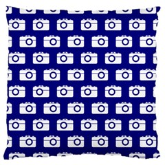 Modern Chic Vector Camera Illustration Pattern Large Cushion Case (two Sides) by GardenOfOphir