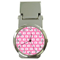 Pink Modern Chic Vector Camera Illustration Pattern Money Clip Watches by GardenOfOphir