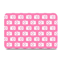 Pink Modern Chic Vector Camera Illustration Pattern Plate Mats by GardenOfOphir