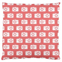 Modern Chic Vector Camera Illustration Pattern Large Cushion Case (one Side)