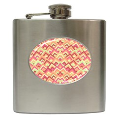 Trendy Chic Modern Chevron Pattern Hip Flask (6 Oz) by GardenOfOphir