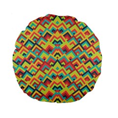 Trendy Chic Modern Chevron Pattern Standard 15  Premium Flano Round Cushions by GardenOfOphir