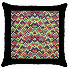 Trendy Chic Modern Chevron Pattern Throw Pillow Case (Black)