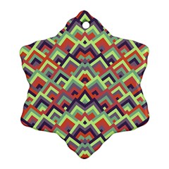 Trendy Chic Modern Chevron Pattern Snowflake Ornament (Two Sides)