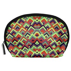 Trendy Chic Modern Chevron Pattern Accessory Pouch (Large)