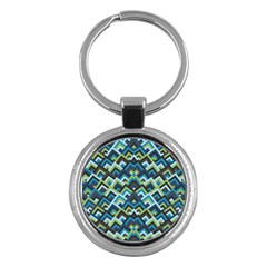 Trendy Chic Modern Chevron Pattern Key Chain (round) by GardenOfOphir