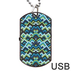 Trendy Chic Modern Chevron Pattern Dog Tag Usb Flash (one Side) by GardenOfOphir