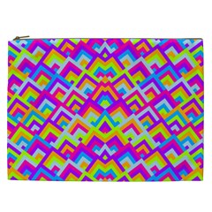 Colorful Trendy Chic Modern Chevron Pattern Cosmetic Bag (xxl) by GardenOfOphir