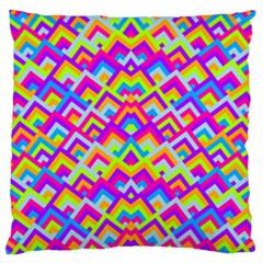 Colorful Trendy Chic Modern Chevron Pattern Large Premium Plush Fleece Cushion Case (one Side) by GardenOfOphir