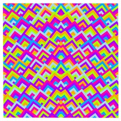 Colorful Trendy Chic Modern Chevron Pattern Wooden Puzzle Square by GardenOfOphir