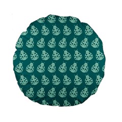 Ladybug Vector Geometric Tile Pattern Standard 15  Premium Round Cushions by GardenOfOphir