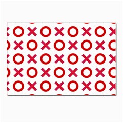 Pattern Xoxo Red White Love Postcards 5  X 7  (pkg Of 10) by Jancukart