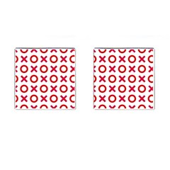 Pattern Xoxo Red White Love Cufflinks (square) by Jancukart