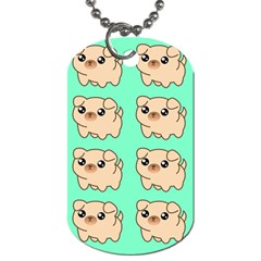 Puppy Pattern Dog Pet Dog Tag (two Sides) by Jancukart