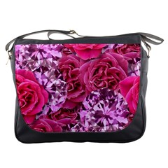 Roses Pink Tourmaline Seamless Messenger Bag by Jancukart