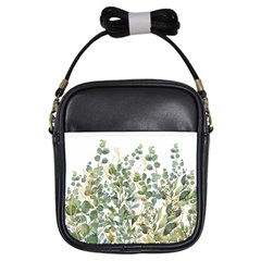 Gold And Green Eucalyptus Leaves Girls Sling Bag by Jack14