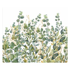 Gold And Green Eucalyptus Leaves Two Sides Premium Plush Fleece Blanket (small) by Jack14