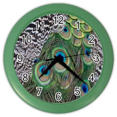 Peacock Bird Feather Colourful Color Wall Clock by Jancukart