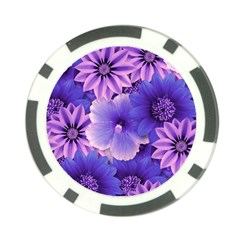 Pattern Floral Flora Flower Flowers Blue Violet Patterns Poker Chip Card Guard