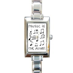 Music Is The Answer Phrase Concept Graphic Rectangle Italian Charm Watch by dflcprintsclothing