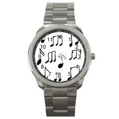 Music Is The Answer Phrase Concept Graphic Sport Metal Watch by dflcprintsclothing