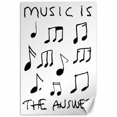 Music Is The Answer Phrase Concept Graphic Canvas 24  X 36  by dflcprintsclothing
