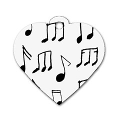 Music Is The Answer Phrase Concept Graphic Dog Tag Heart (one Side) by dflcprintsclothing