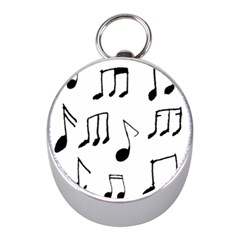 Music Is The Answer Phrase Concept Graphic Mini Silver Compasses by dflcprintsclothing