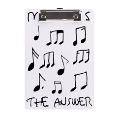 Music Is The Answer Phrase Concept Graphic A5 Acrylic Clipboard by dflcprintsclothing