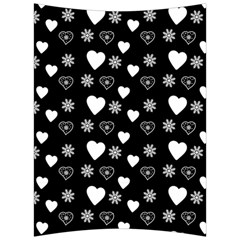 Hearts Snowflakes Black Background Back Support Cushion by Jancukart